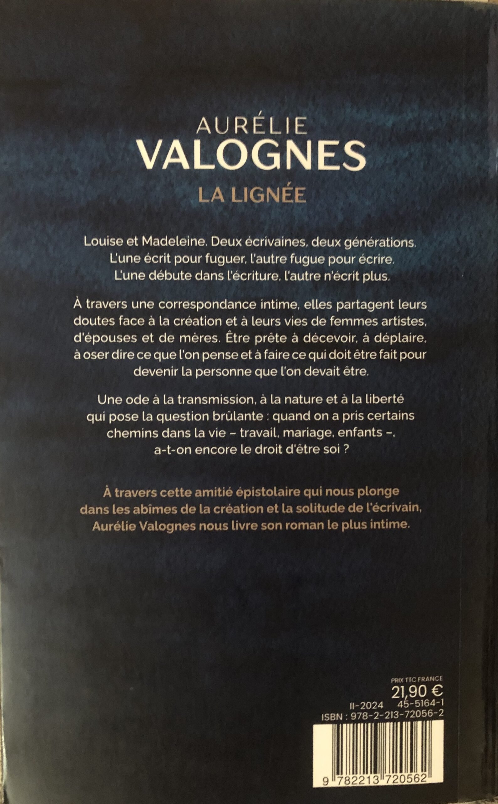 Quatrième de Couverture de La lignée de Aurélie Valognes