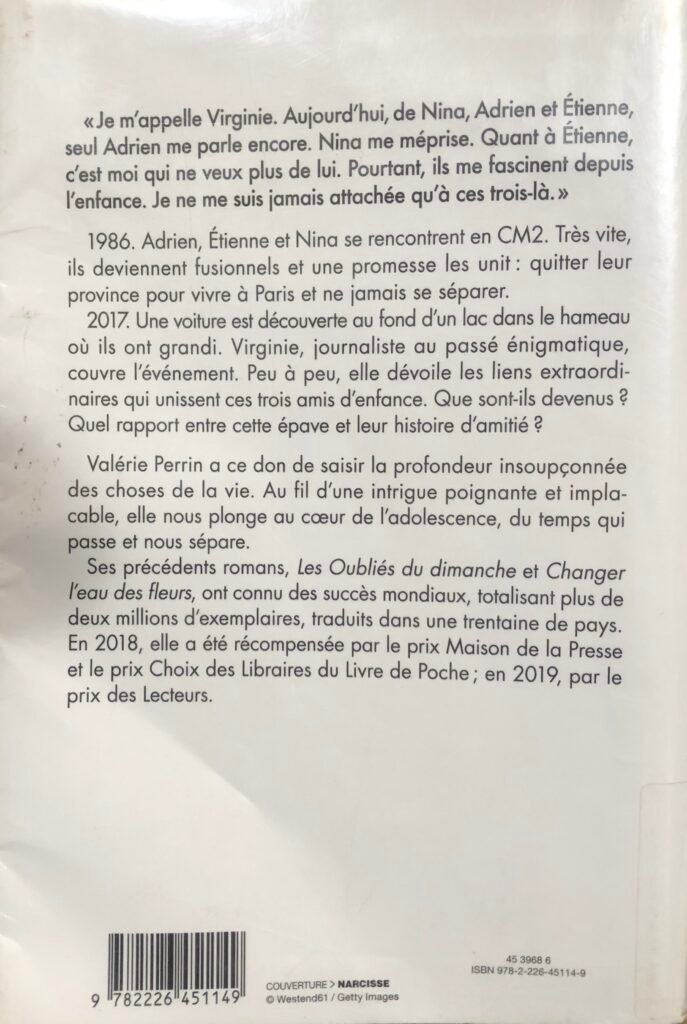 Quatrième de couverture du roman Trois écrit par Valérie Perrin